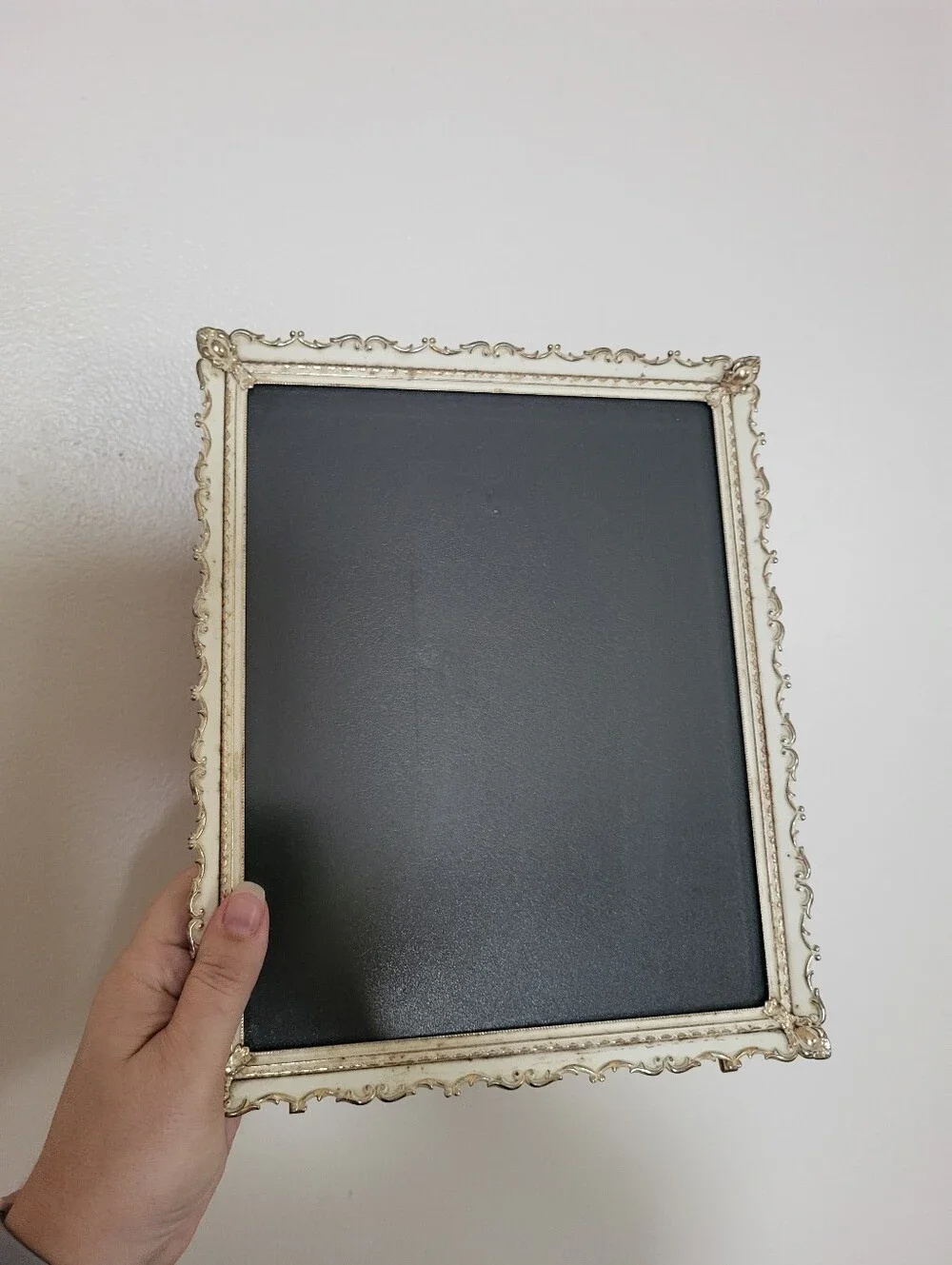 Vintage Gold Metal & Enamel Picture Frame Fits 8x10 Glass Cover